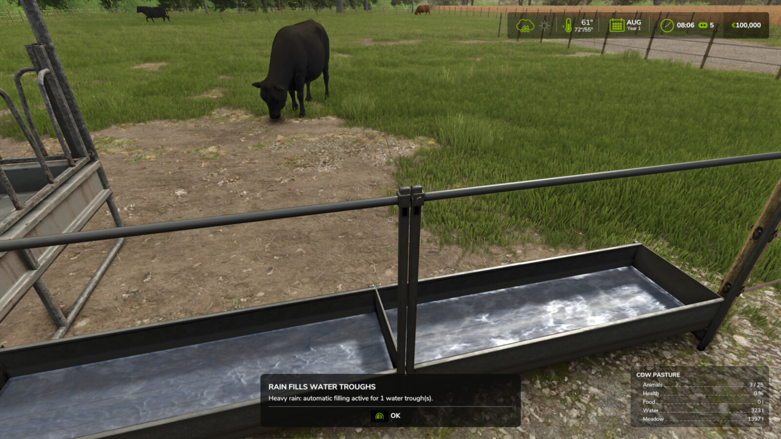 Rain Fills Water Troughs