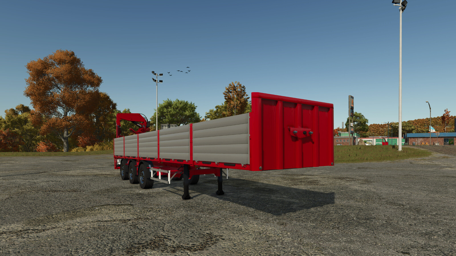 Platform Trailer With Crane