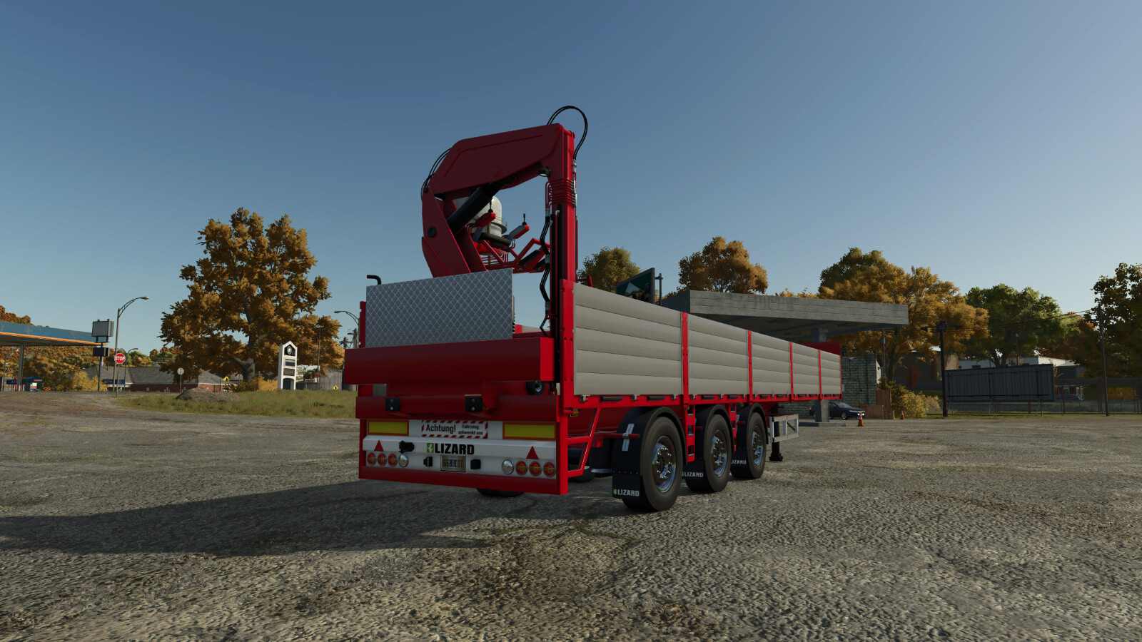 Platform Trailer With Crane