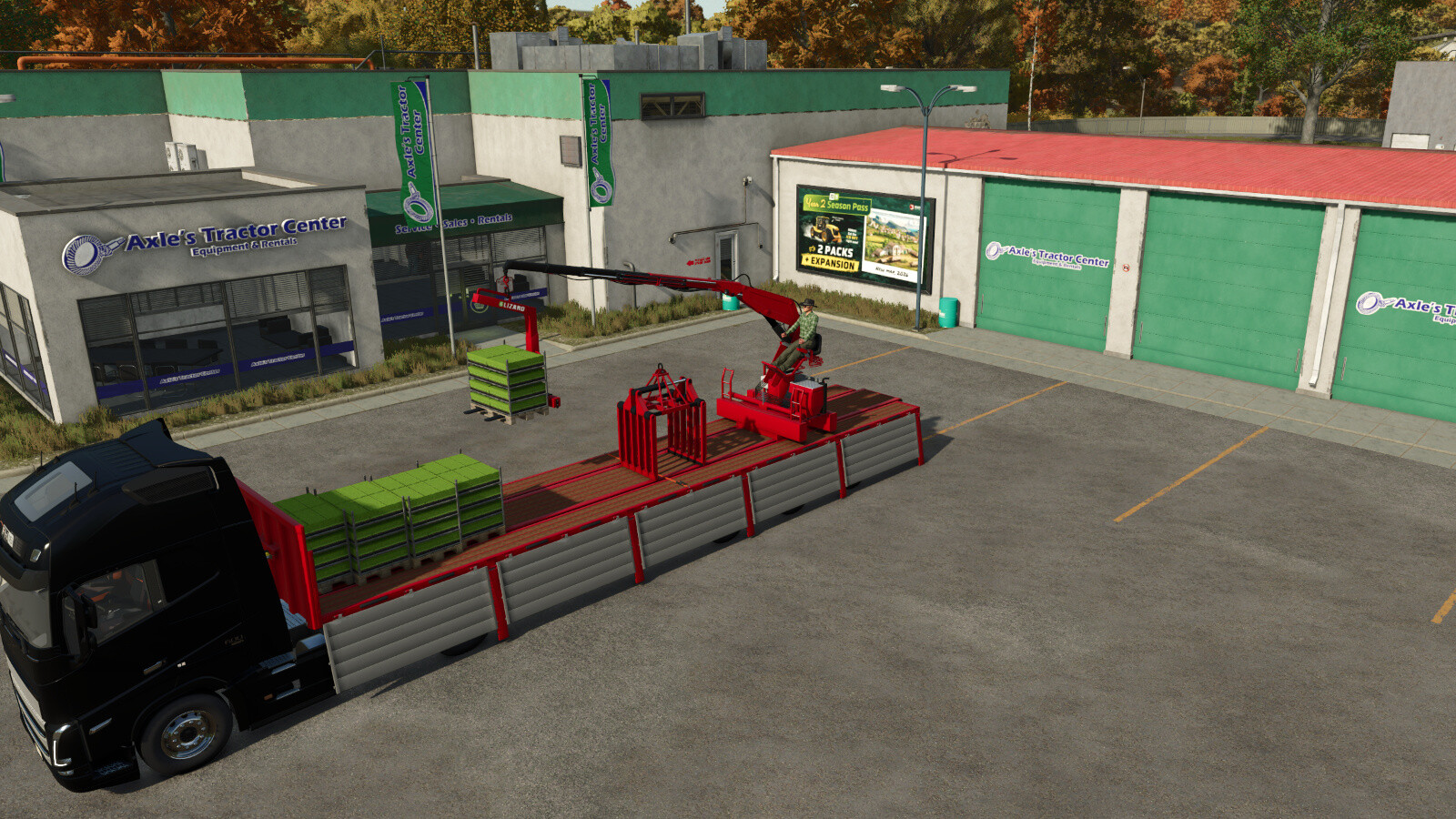Platform Trailer With Crane