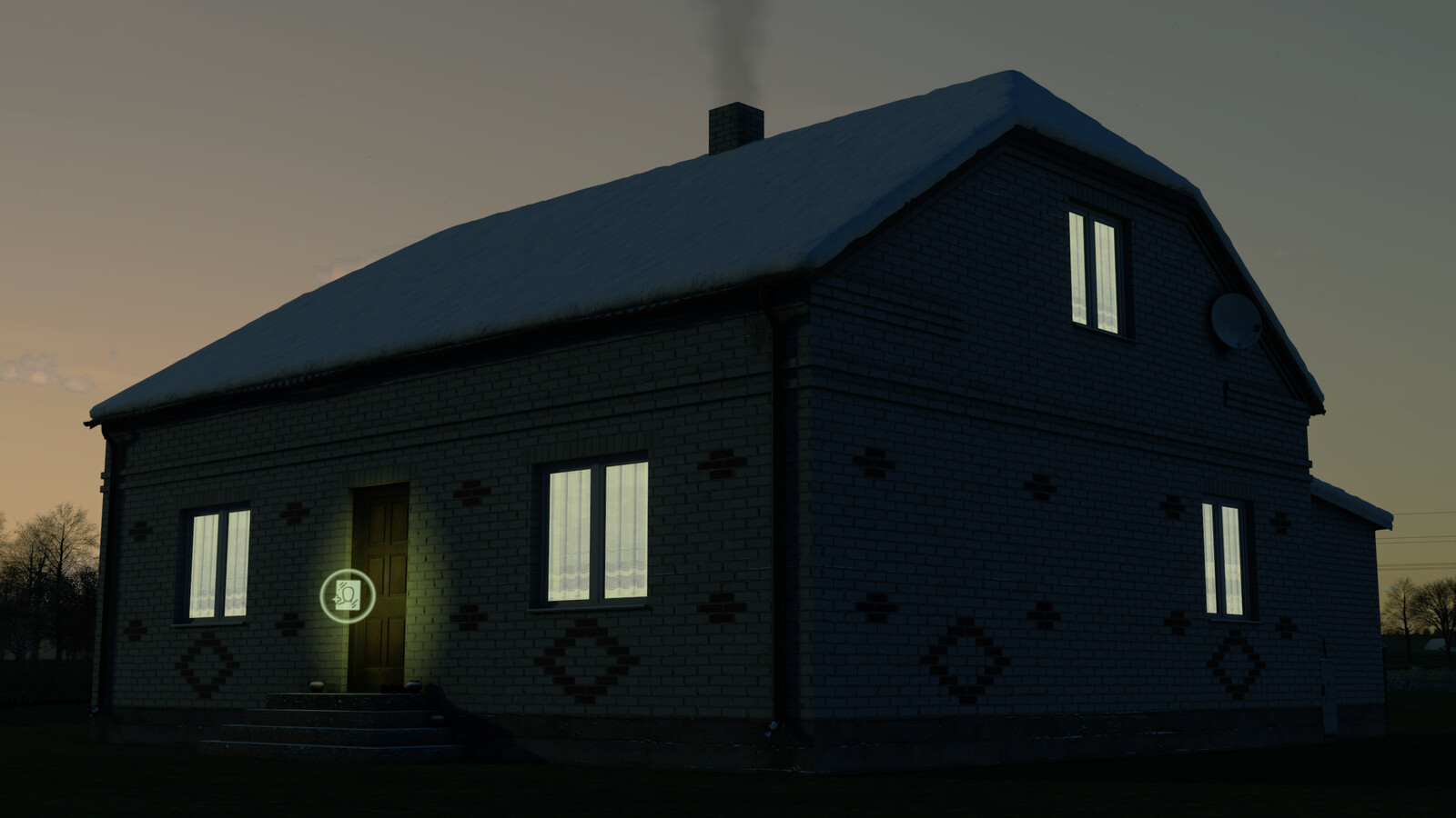 Polish White Brick House