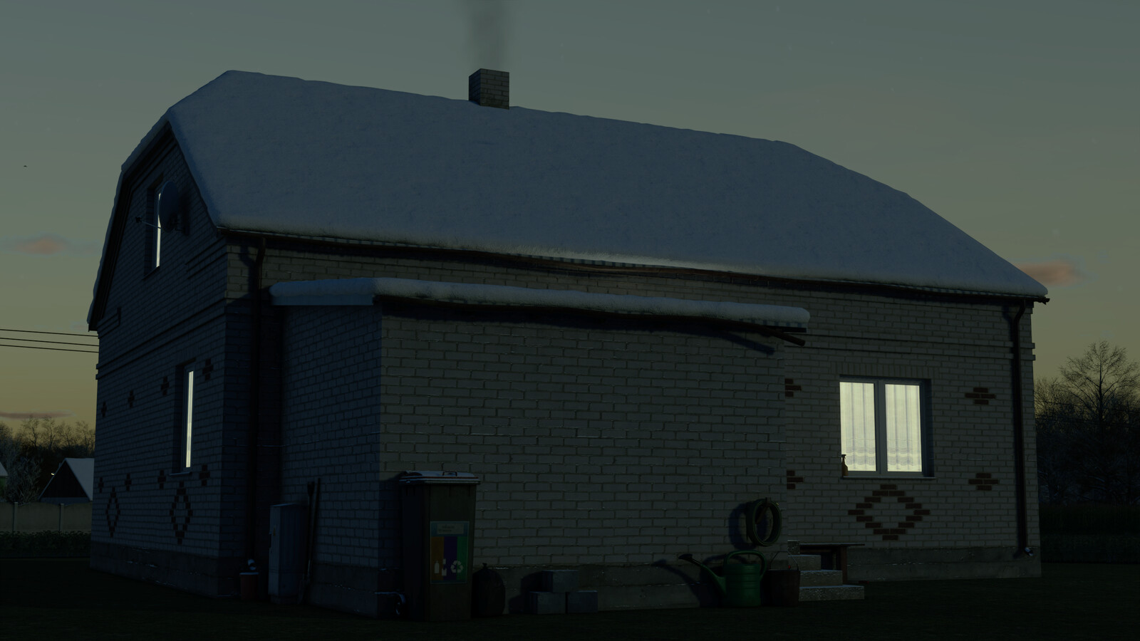 Polish White Brick House