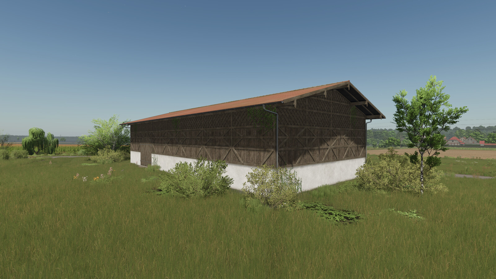 Old Wooden Bavarian Hall With Hayloft